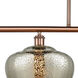 Ballston Large Fenton LED 48 inch Antique Copper Island Light Ceiling Light in Mercury Glass, Ballston
