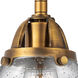 Nouveau 2 Small Bell LED 5 inch Brushed Brass Sconce Wall Light in Seedy Glass
