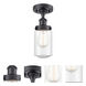 Dover 1 Light 6.5 inch Matte Black Semi-Flush Mount Ceiling Light