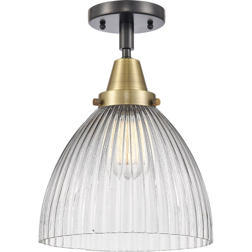 Franklin Restoration Seneca Falls LED 9.5 inch Black Antique Brass Flush Mount Ceiling Light