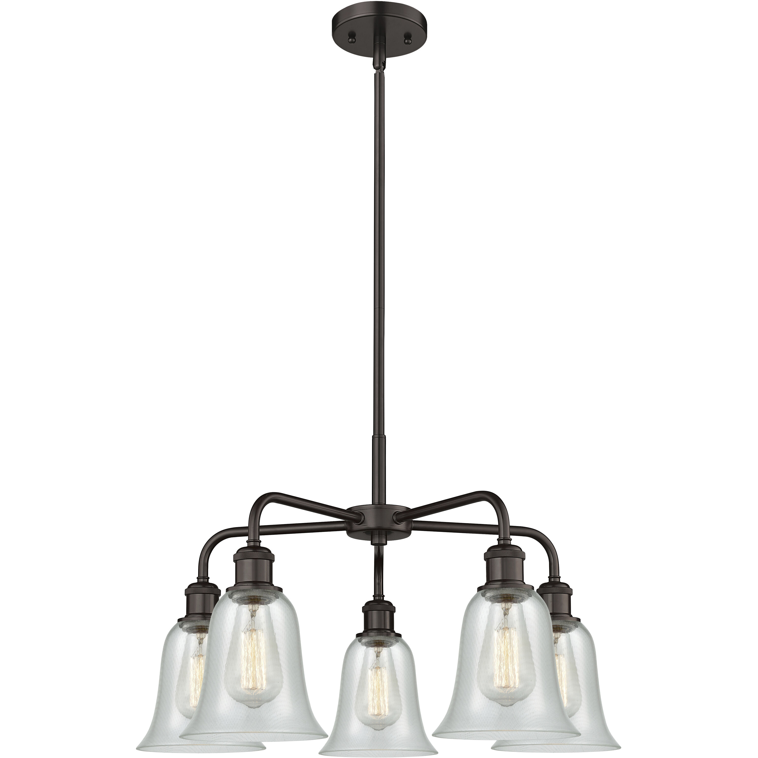 Hanover 5 Light 24.25 inch Oil Rubbed Bronze Chandelier Ceiling Light in Fishnet