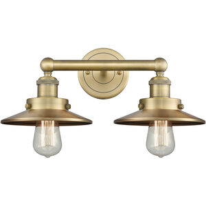 Railroad 2 Light 17 inch Brushed Brass Bath Vanity Light Wall Light