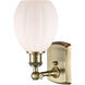Ballston Eaton LED 6 inch Antique Brass Sconce Wall Light in Matte White Glass, Ballston