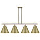 Ballston Cone 4 Light 50 inch Antique Brass Island Light Ceiling Light