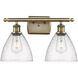 Ballston Ballston Dome LED 18 inch Antique Brass Bath Vanity Light Wall Light in Seedy Glass