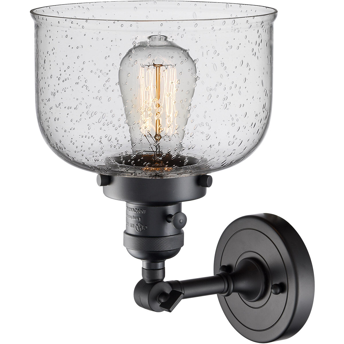 Franklin Restoration Large Bell LED 12 inch Matte Black Sconce Wall Light, Franklin Restoration