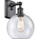 Ballston Athens LED 8 inch Matte Black Sconce Wall Light in Seedy Glass, Ballston