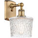 Ballston Niagra 1 Light 7 inch Brushed Brass Sconce Wall Light, Ballston