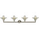 Franklin Restoration Large Beacon LED 44 inch Brushed Satin Nickel Bath Vanity Light Wall Light in Matte White Glass, Franklin Restoration