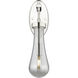 Downtown Urban Owego Armed Sconce Wall Light in Polished Nickel, Light Smoke Glass