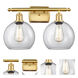 Ballston Athens 2 Light 16 inch Satin Gold Bath Vanity Light Wall Light in Clear Glass, Ballston