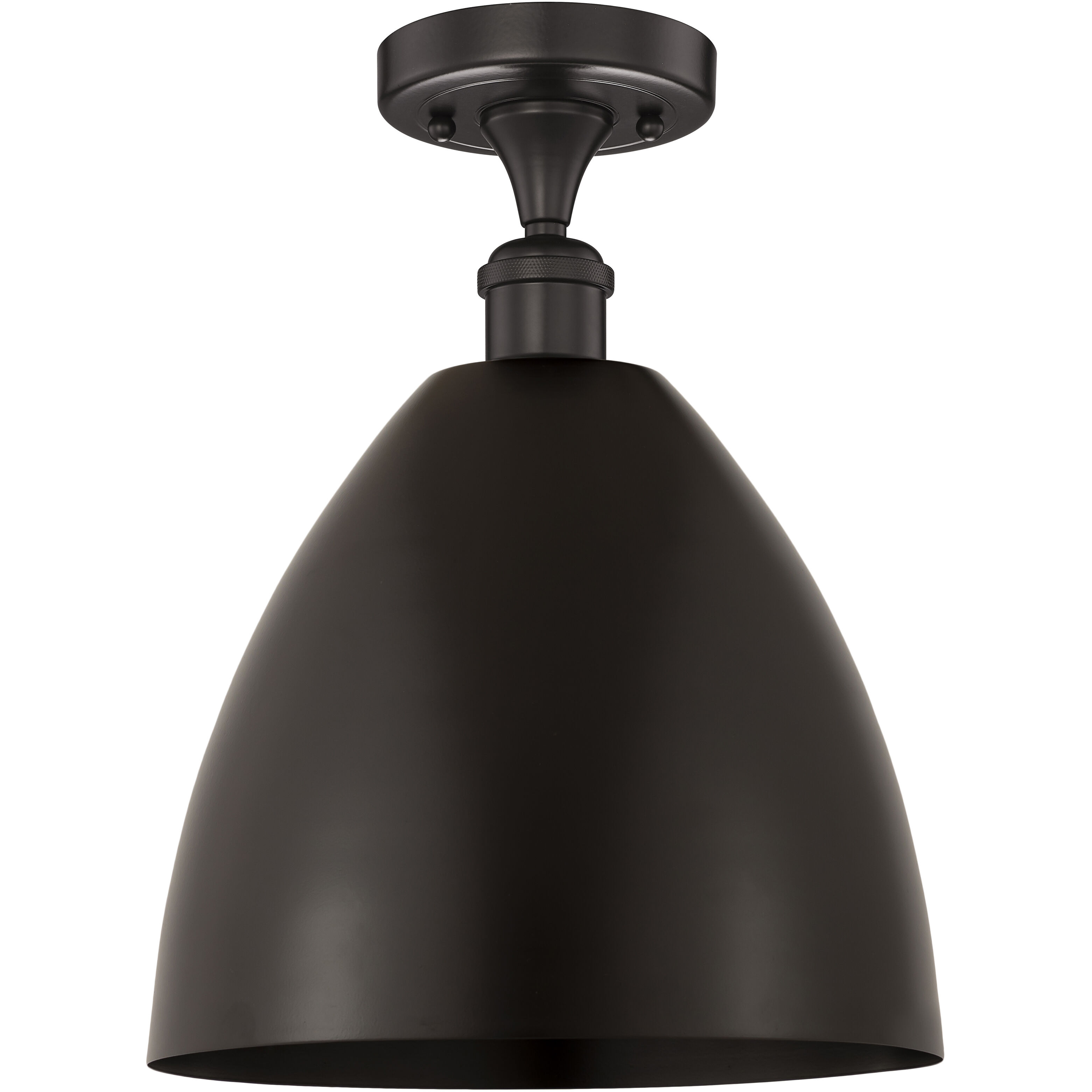 Edison Metal Bristol 1 Light 12 inch Oil Rubbed Bronze Semi-Flush Mount Ceiling Light