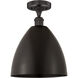 Edison Metal Bristol 1 Light 12 inch Oil Rubbed Bronze Semi-Flush Mount Ceiling Light