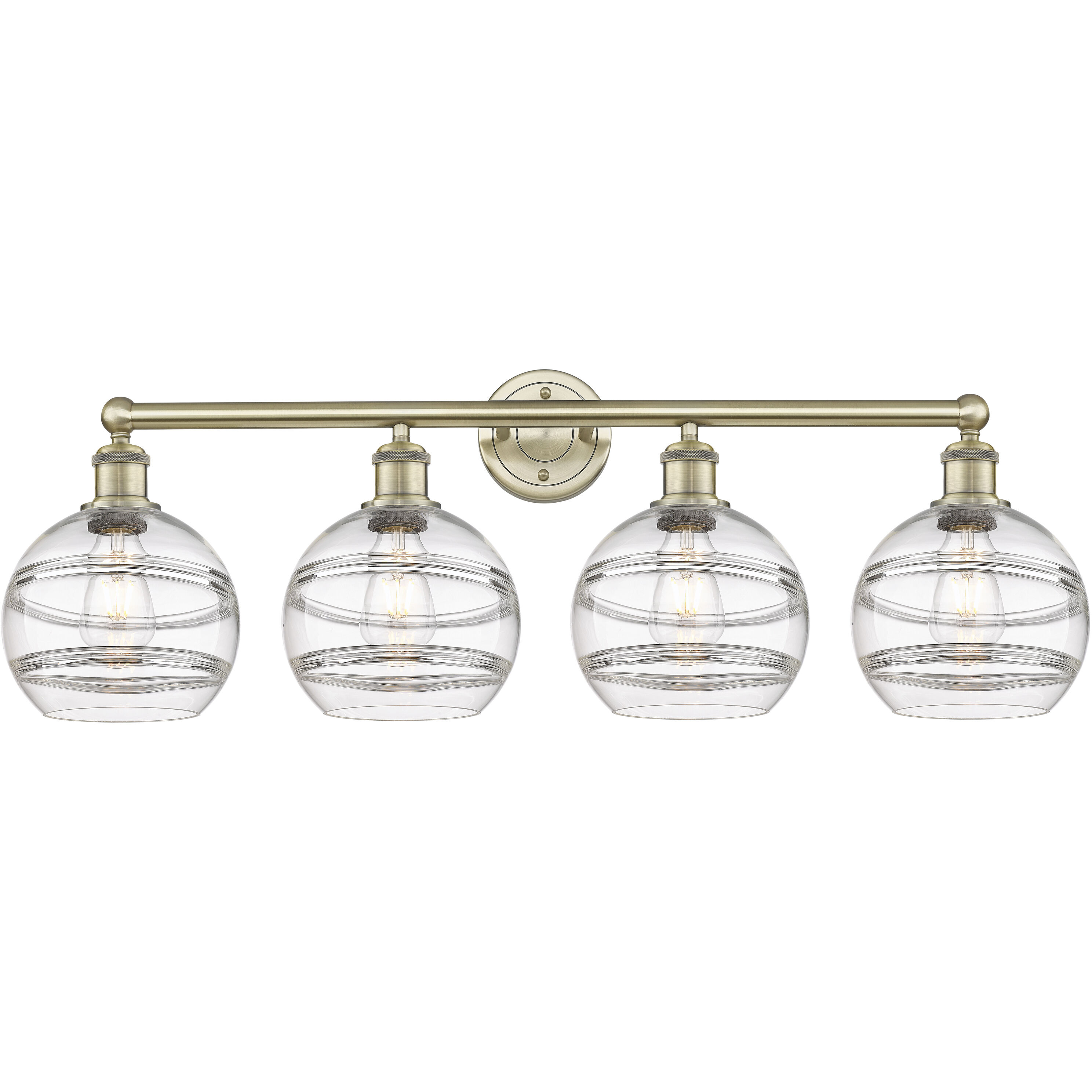 Edison Rochester 4 Light 35 inch Antique Brass Bath Vanity Light Wall Light