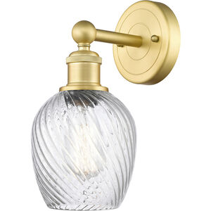 Salina 1 Light 5 inch Satin Gold Sconce Wall Light in Clear Glass