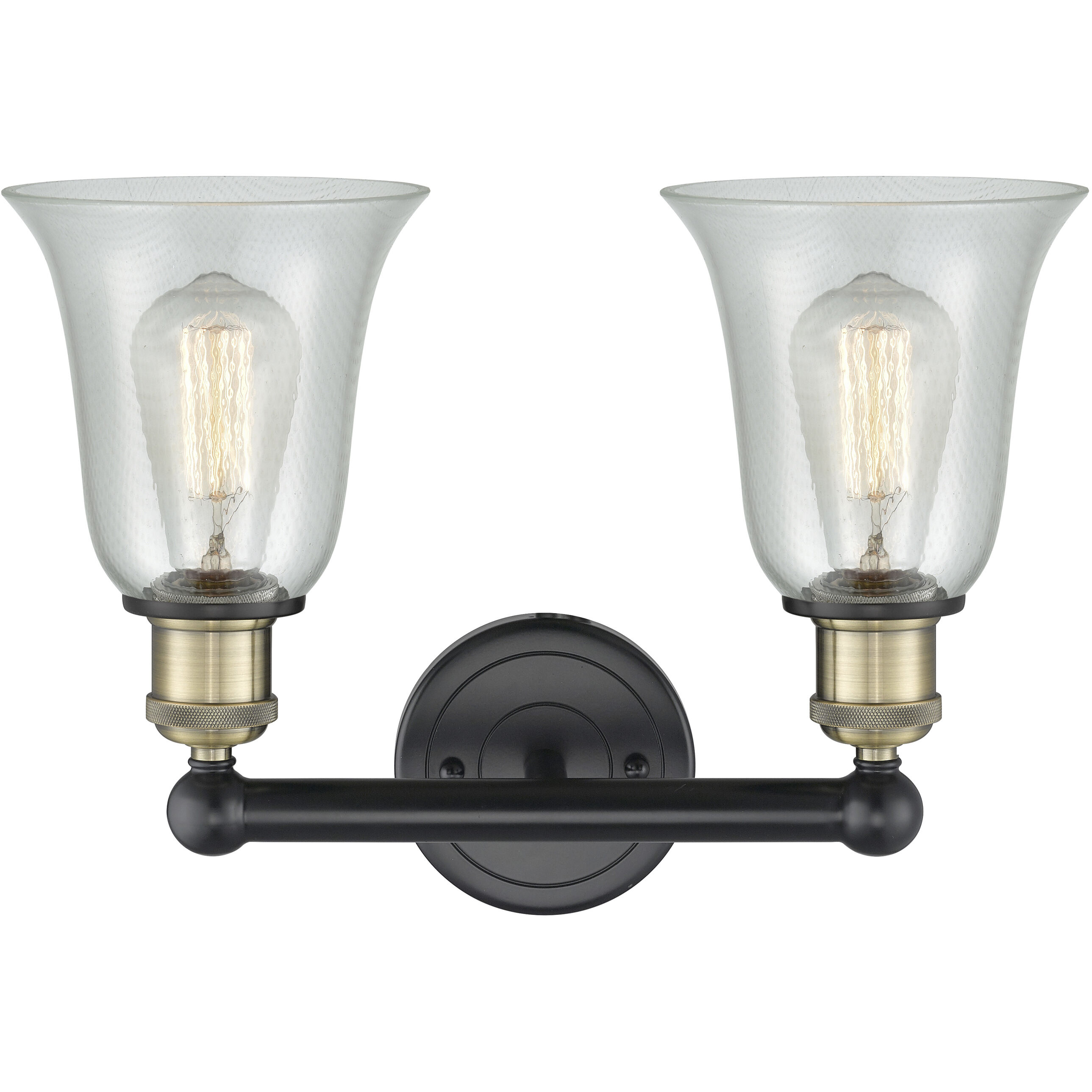 Hanover 2 Light 15.25 inch Black Antique Brass Bath Vanity Light Wall Light in Fishnet