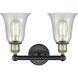Hanover 2 Light 15.25 inch Black Antique Brass Bath Vanity Light Wall Light in Fishnet