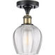 Ballston Norfolk LED 5.75 inch Black Antique Brass Semi-Flush Mount Ceiling Light in Clear Glass