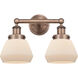 Fulton 2 Light 15.5 inch Antique Copper Bath Vanity Light Wall Light in Matte White