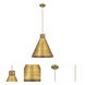 Newton Cone 1 Light 18 inch Brushed Brass Pendant Ceiling Light