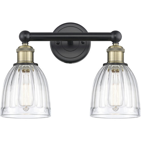 Brookfield 2 Light 14.75 inch Black Antique Brass and Clear Bath Vanity Light Wall Light