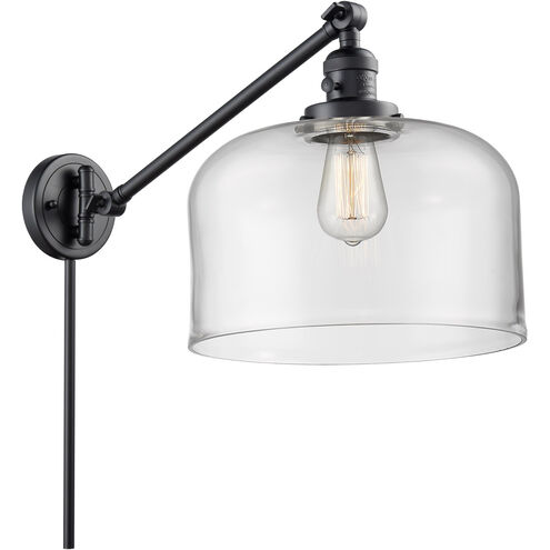 X-Large Bell 12 inch 60.00 watt Matte Black Swing Arm Wall Light, Franklin Restoration