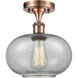 Ballston Gorham LED 9.5 inch Antique Copper Semi-Flush Mount Ceiling Light in Charcoal Glass, Ballston