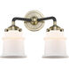 Nouveau Small Canton LED 13.25 inch Brushed Satin Nickel Bath Vanity Light Wall Light in Matte White Glass, Nouveau