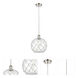 Ballston Large Farmhouse Rope LED 10 inch Polished Nickel Mini Pendant Ceiling Light in Clear Glass with White Rope, Silver, Ballston