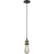 Franklin Restoration Beacon LED 12 inch Black Antique Brass Mini Pendant Ceiling Light in Seedy, Franklin Restoration