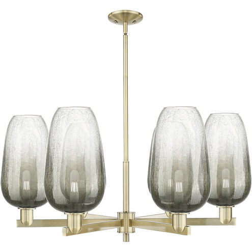 Brookhaven Flute 6 Light 23.88 inch Antique Brass Chandelier Ceiling Light in Slate Glass