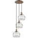 Ballston Rochester 3 Light 14.5 inch Antique Copper Cord Hung Multi Pendant Ceiling Light