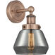 Fulton 1 Light 6.5 inch Antique Copper and Plated Smoke Sconce Wall Light