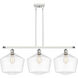 Ballston Cindyrella LED 39 inch White and Polished Chrome Island Light Ceiling Light in Clear Glass