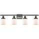 Ballston Small Bell LED 36 inch Oil Rubbed Bronze Bath Vanity Light Wall Light in Matte White Glass, Ballston