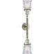 Franklin Restoration Small Canton 2 Light 17 inch Brushed Satin Nickel Bath Vanity Light Wall Light in Seedy Glass, Franklin Restoration