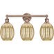 Edison Preston 3 Light 24.25 inch Antique Copper Bath Vanity Light Wall Light in Mercury
