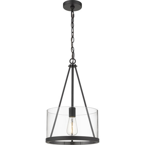 Marissa LED 12 inch Matte Black Mini Pendant Ceiling Light in Clear Glass