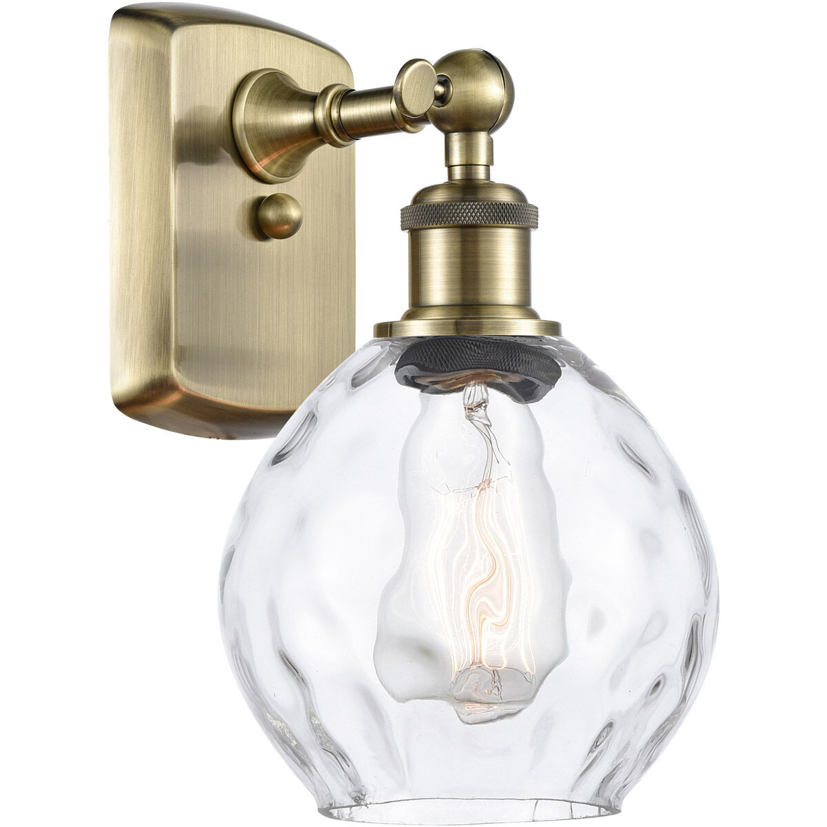 Ballston Small Waverly 1 Light 6 inch Antique Brass Sconce Wall Light in Incandescent, Clear Glass, Ballston