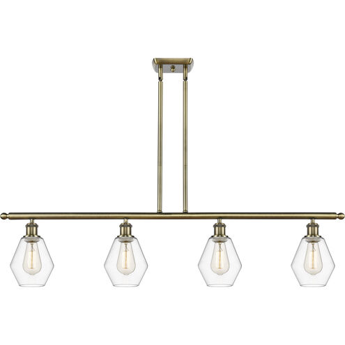 Ballston Cindyrella LED 48 inch Antique Brass Island Light Ceiling Light in Clear Glass