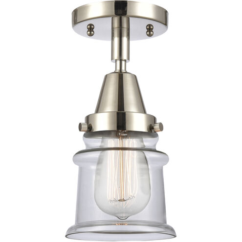 Franklin Restoration Small Canton 1 Light 6 inch Polished Nickel Flush Mount Ceiling Light in Clear Glass