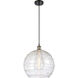 Ballston Deco Swirl 1 Light 14 inch Black Antique Brass and Matte Black Pendant Ceiling Light