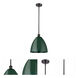 Ballston Plymouth Dome 1 Light 12 inch Oil Rubbed Bronze Pendant Ceiling Light in Matte Green