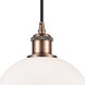 Ballston Athens 1 Light 8 inch Antique Copper Mini Pendant Ceiling Light in Matte White Glass, Ballston