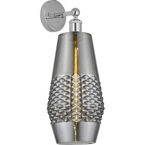 Windham 1 Light 7 inch Polished Chrome Sconce Wall Light in Smoked Glass