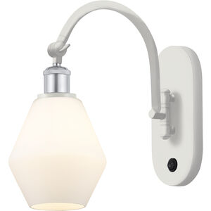 Ballston Cindyrella 1 Light 6 inch White and Polished Chrome Sconce Wall Light in Incandescent, Matte White Glass