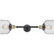 Franklin Restoration Large Bell 2 Light 19 inch Black Antique Brass Bath Vanity Light Wall Light in Seedy Glass, Franklin Restoration