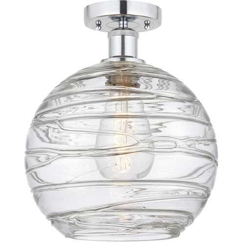 Edison Athens Deco Swirl 1 Light 10 inch Polished Chrome Semi-Flush Mount Ceiling Light