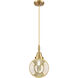 Beacon 1 Light 8 inch Satin Gold Mini Pendant Ceiling Light in Mercury Glass