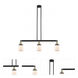 Franklin Restoration Small Bell 3 Light 38 inch Black Antique Brass Island Light Ceiling Light in Matte White Glass, Franklin Restoration